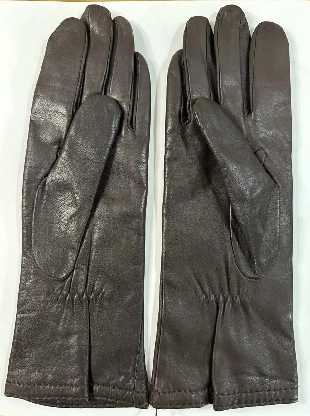 Vintage Grandoe Womens Brown Leather Gloves Small S Lined Winter Driving Classic
